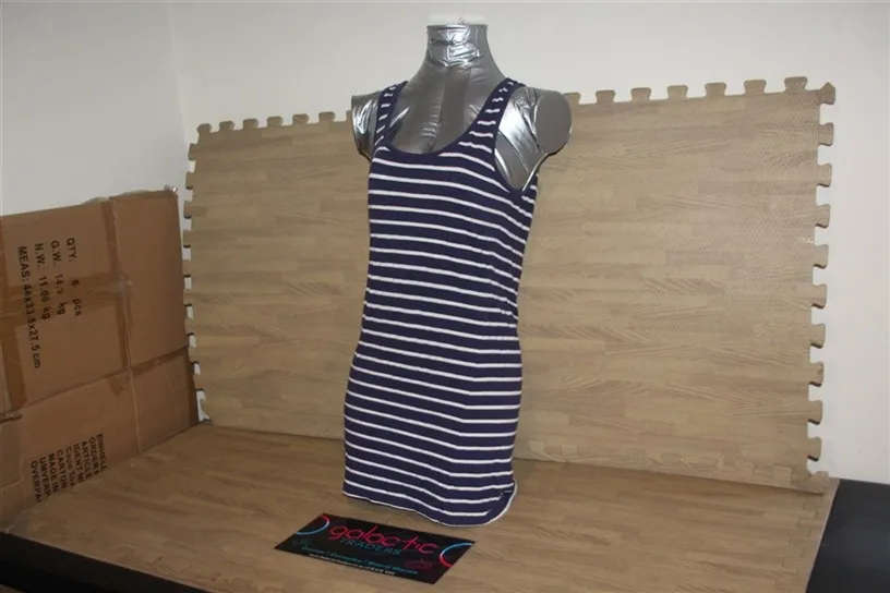 Cotton black and white striped tanktop, Size say 12, looks medium
