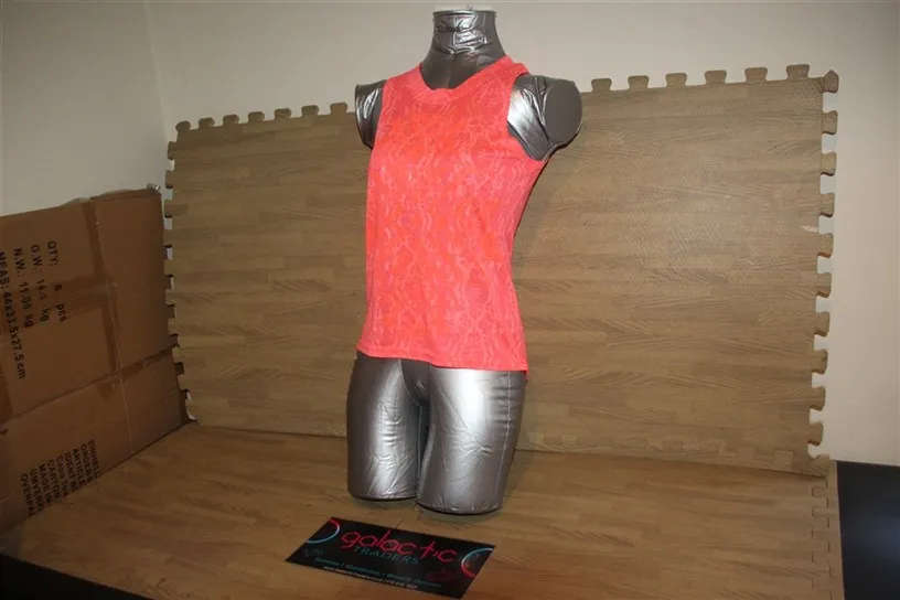 Polyester floral print neon pink tank top, Size Medium