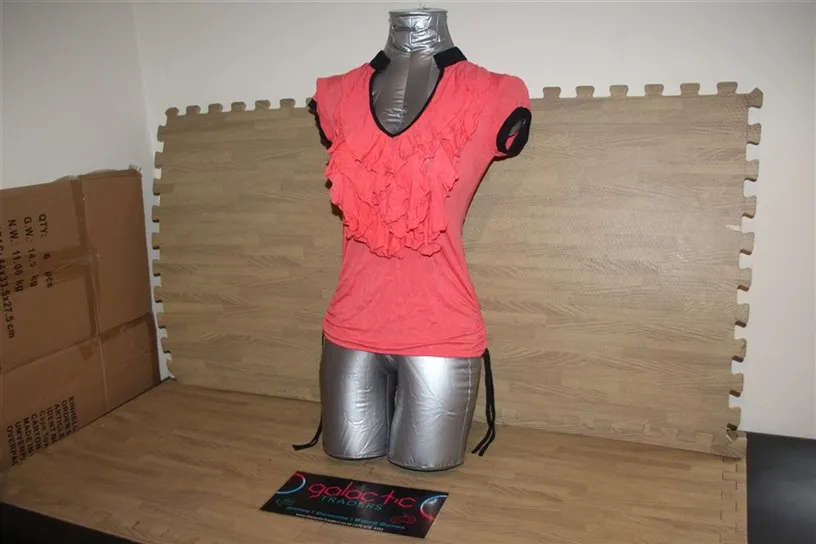 Cotton red-pink and black shirt, Size Medium