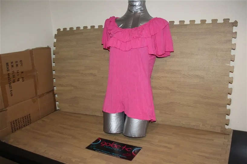 Polyester hot pink shirt, Size Medium
