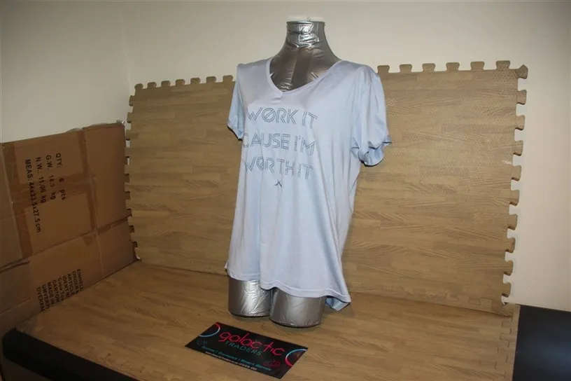 Polyester light blue shirt, Size Medium