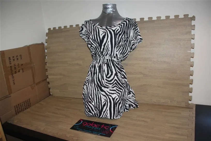 Cotton Zebra print cross-over shirt, Size Large