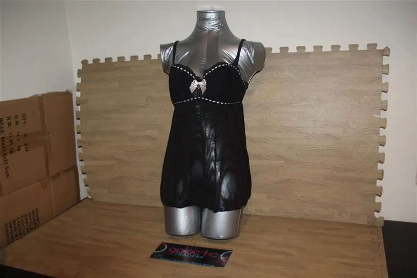 Black polyamide sleepwear, Size Medium