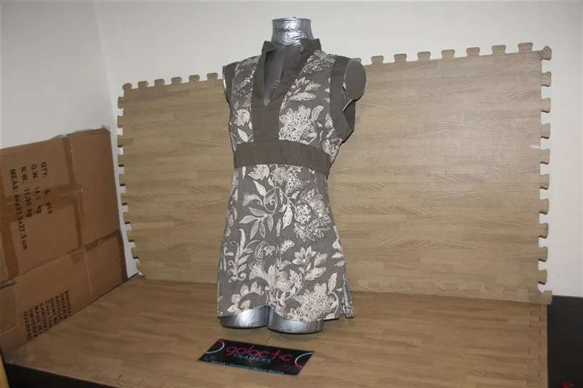 Xanaka brown cotton decorated vest, size say E.U. 42