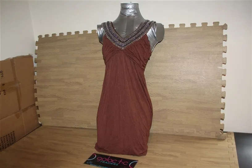 Apple-Red cotton brown dress, size Medium