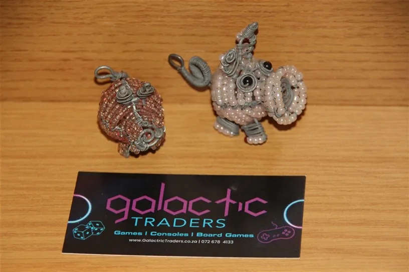 Small Beaded Wire Wrapped Pigs (Set of 2)