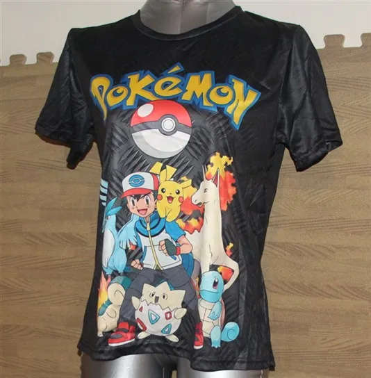 Black Pokemon T-shirt 100% Polyester, ages 13-14