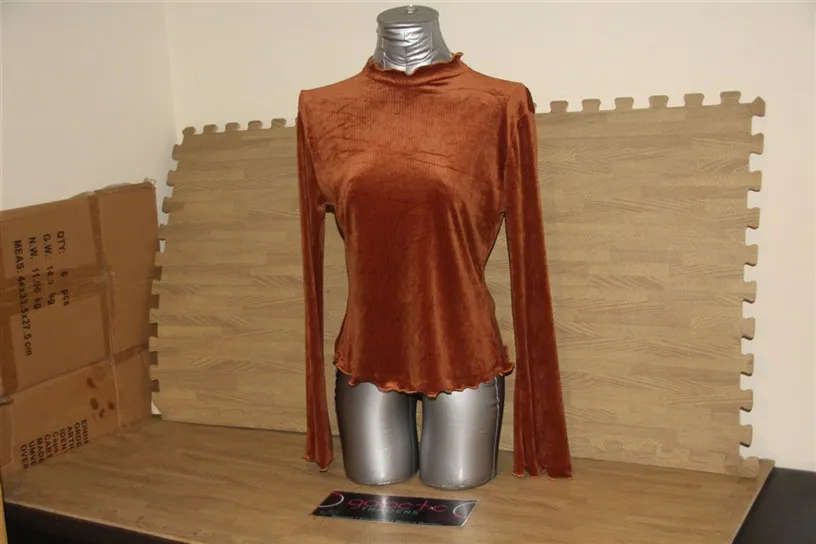 Brown High Necked Long Sleeve, Size Small