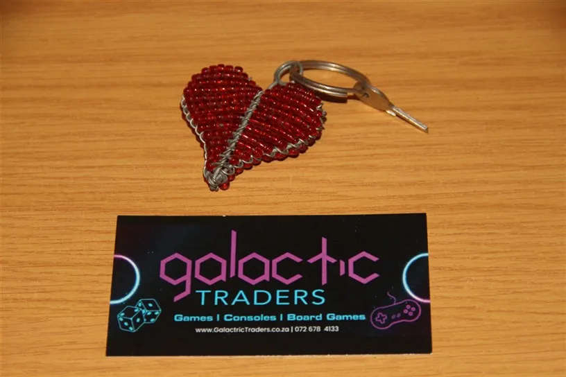 Red Beaded Heart Keychain