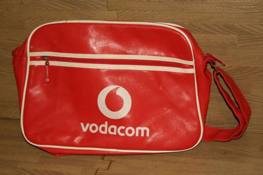 Retro Red and White Vodacom messenger bag