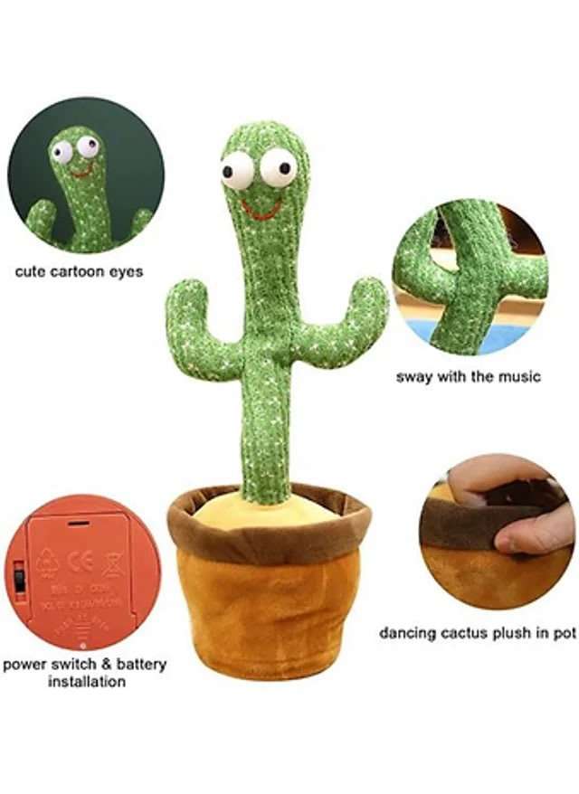Rechargeable Dancing, Singing and Talking Sound Mimicking Cactus Plus Toy