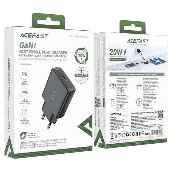 ACEFAST Fast Charge Wall Charger A65 PD20W GaN