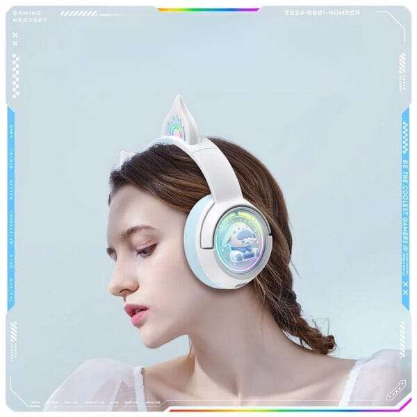 ONIKUMA B5 Cat Ear Wireless Gaming Headset (KUKU Rabbit)