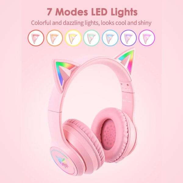 Onikuma B90 RGB Cat Ear Bluetooth 5.0 Wireless Gaming Headset