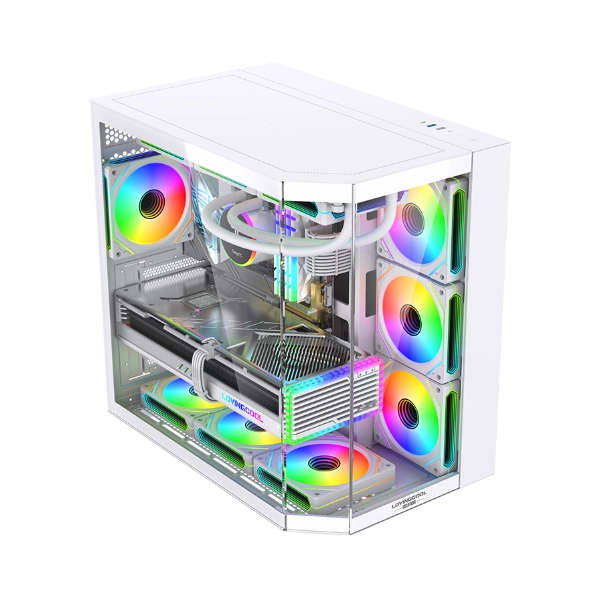 LovingCool LC-HXZ Mid Tower PC Case (ATX/mATX/ITX)  White