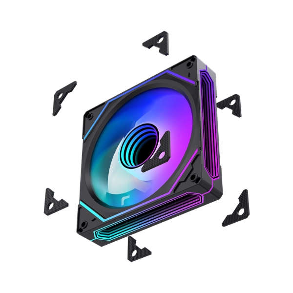 LovingCool 6RS-1200 Mirror ARGB 120mm Case Fan  Black