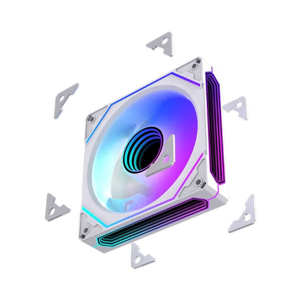 LovingCool 6RS-1200 Mirror ARGB 120mm Case Fan  White