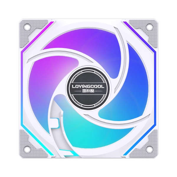 LovingCool 6RS-1200 Mirror ARGB 120mm Case Fan  White