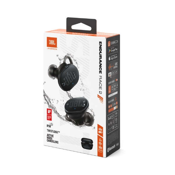 JBL Endurance Race 2 Waterproof  Sports True Wireless Earbuds - Black