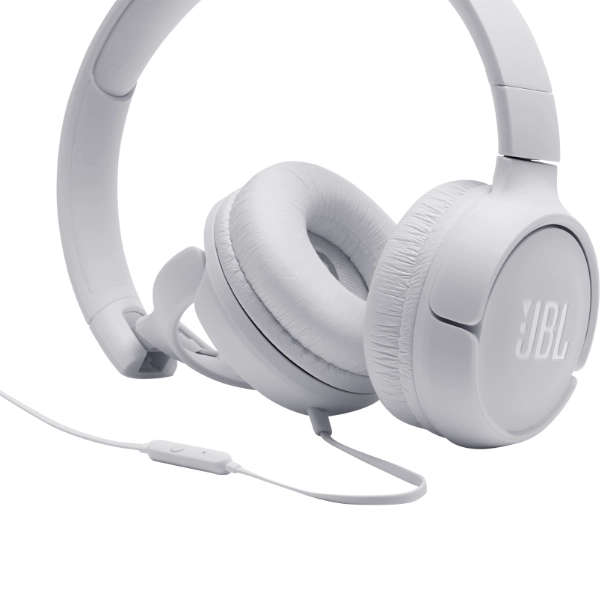 JBL Tune 500 Wired On Ear Headphones With Mic - White
