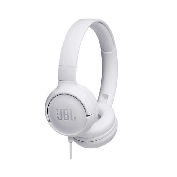 JBL Tune 500 Wired On Ear Headphones With Mic - White