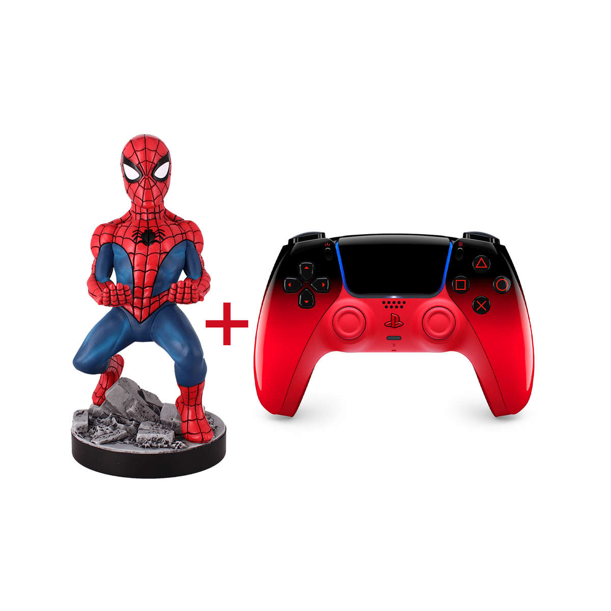 PlayStation 5 (PS5) DualSense Wireless Controller - Techno Red + Cable Guy: Marvel - The Amazing ...