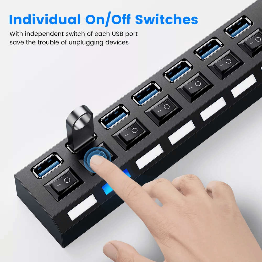 USB 2.0 Super Speed 7 Ports Hub for All Computers & Consoles - Black(plz read discription)