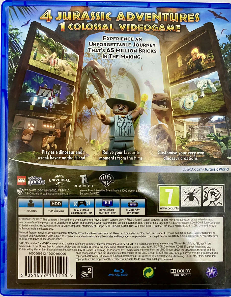 LEGO Jurassic World (PS4, Secondhand)