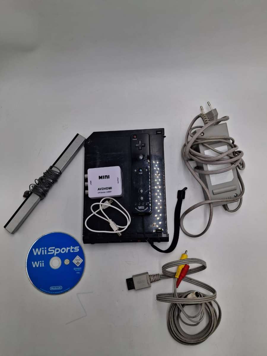  Nintendo Wii Console Bundle + Wii Sports + AV2HDMI Converter | Complete Plug & Play Package