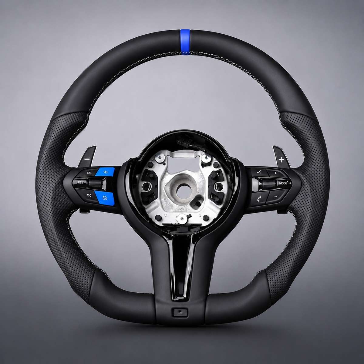 BMW M3 Style D-Shaped Sports Steering Wheel  Blue M1/M2 
