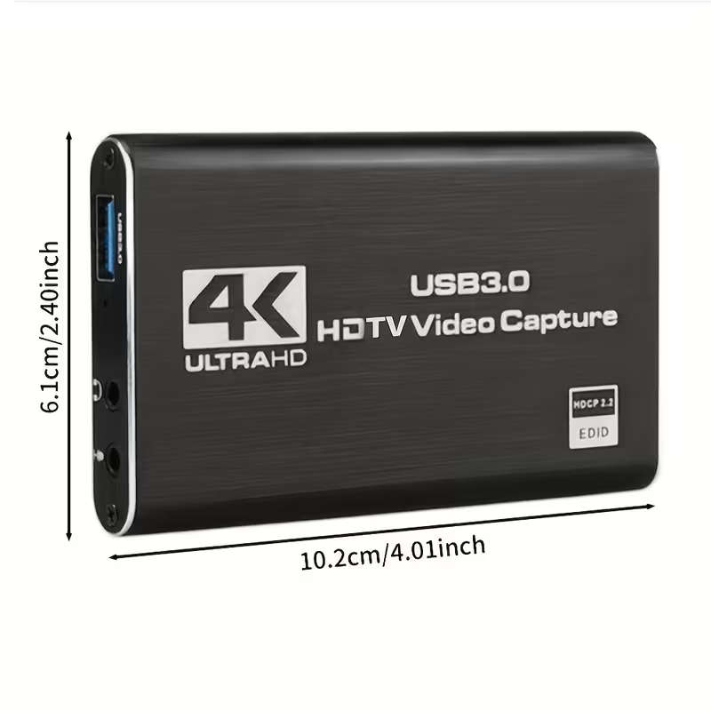 4K USB 3.0 HDMI Video Capture Card | 1080P 60FPS | OBS Streaming & Game Recording