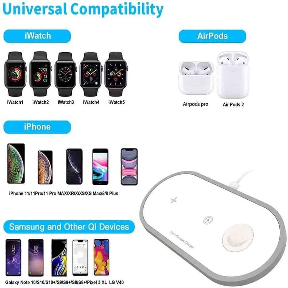 Killer Deals Universal 3-in-1 Wireless Charger Pad for Apple & Android