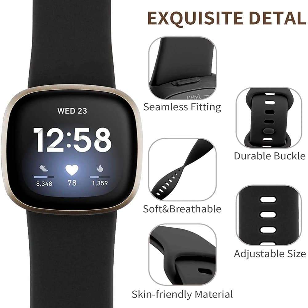 Killer Deals Fitbit Versa 3 Silicone Strap - Black (S/M)