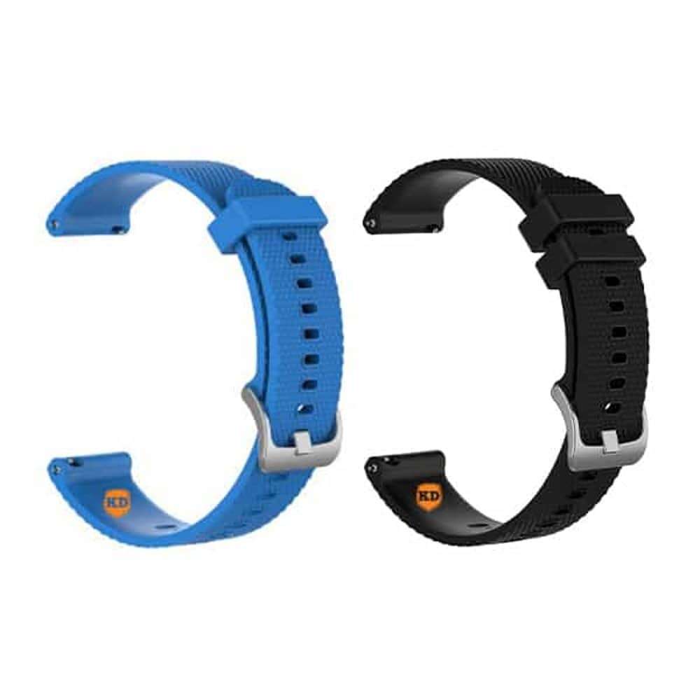 Killer Deals 22mm Silicone Strap for Polar Vantage M (M/L)- Black + Blue Combo