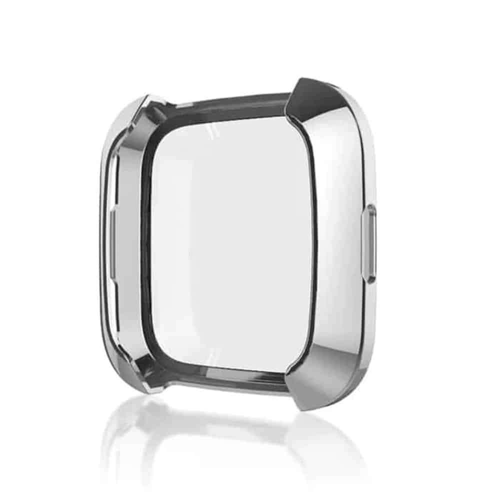 Killer Deals Soft Full Face Screen Protector Case for Fitbit Versa 1 - Silver