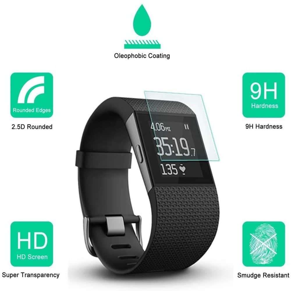 Killer Deals TPU Protective Case + Glass Screen Protector for Fitbit Surge - Combo