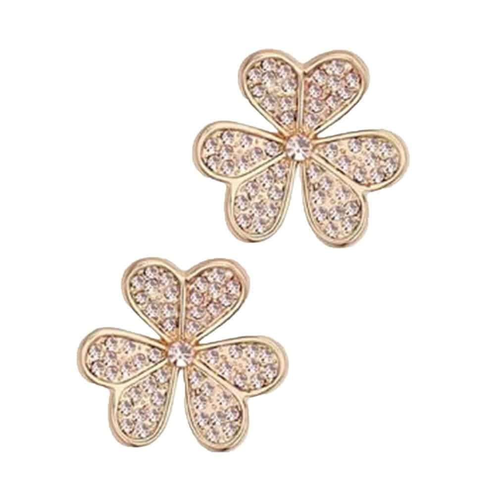 Killer Deals Rose Gold-Plated Pave Set Austrian Crystal Clover Earrings
