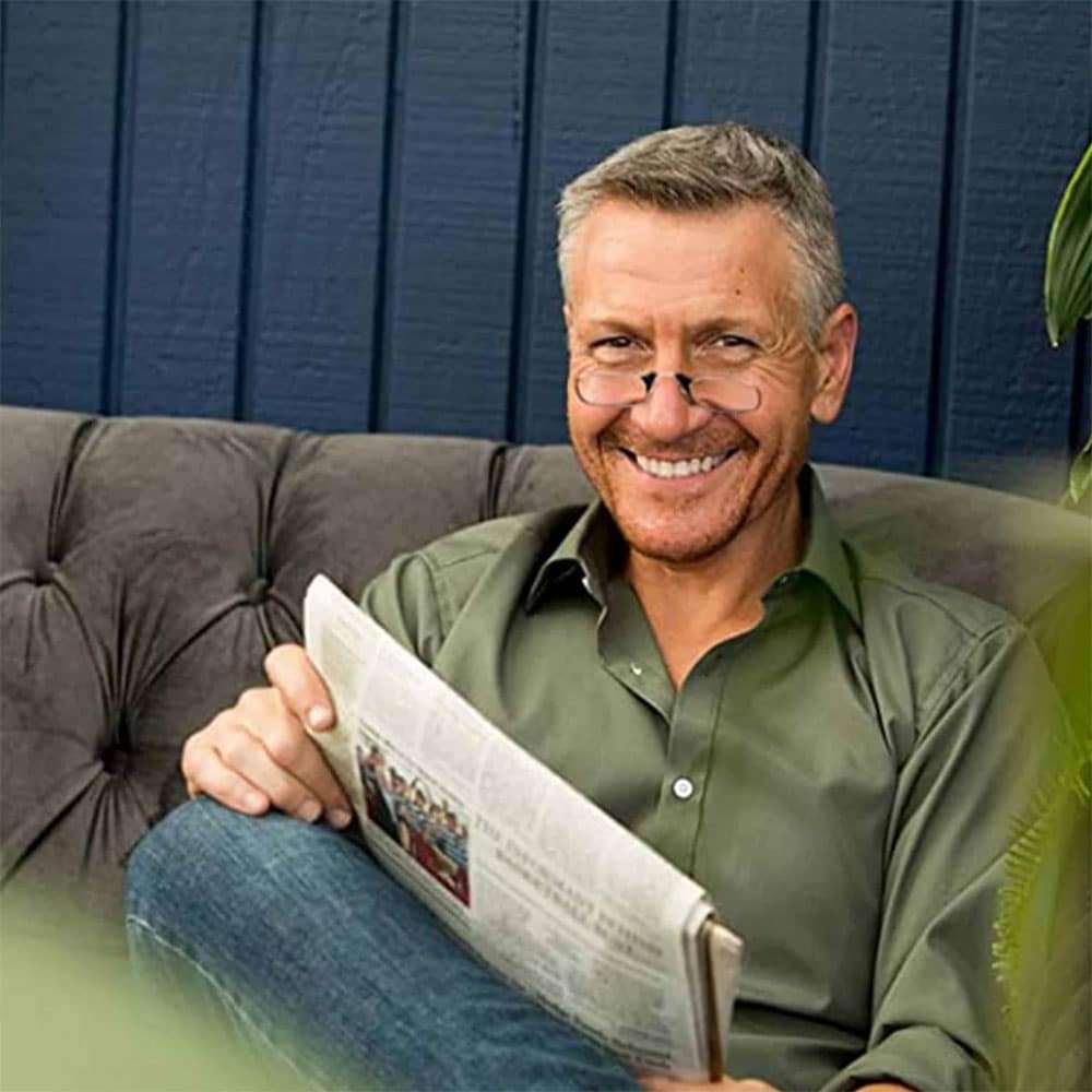 Killer Deals Pince Nez nose only reading glasses & case - (+1.5 strength)