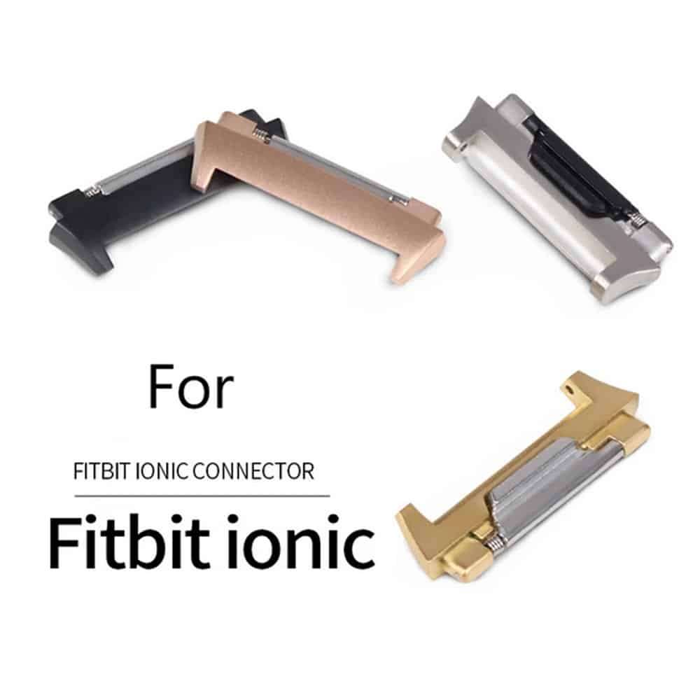 Killer Deals Fitbit Ionic strap stainless-steel adapter connectors - Black