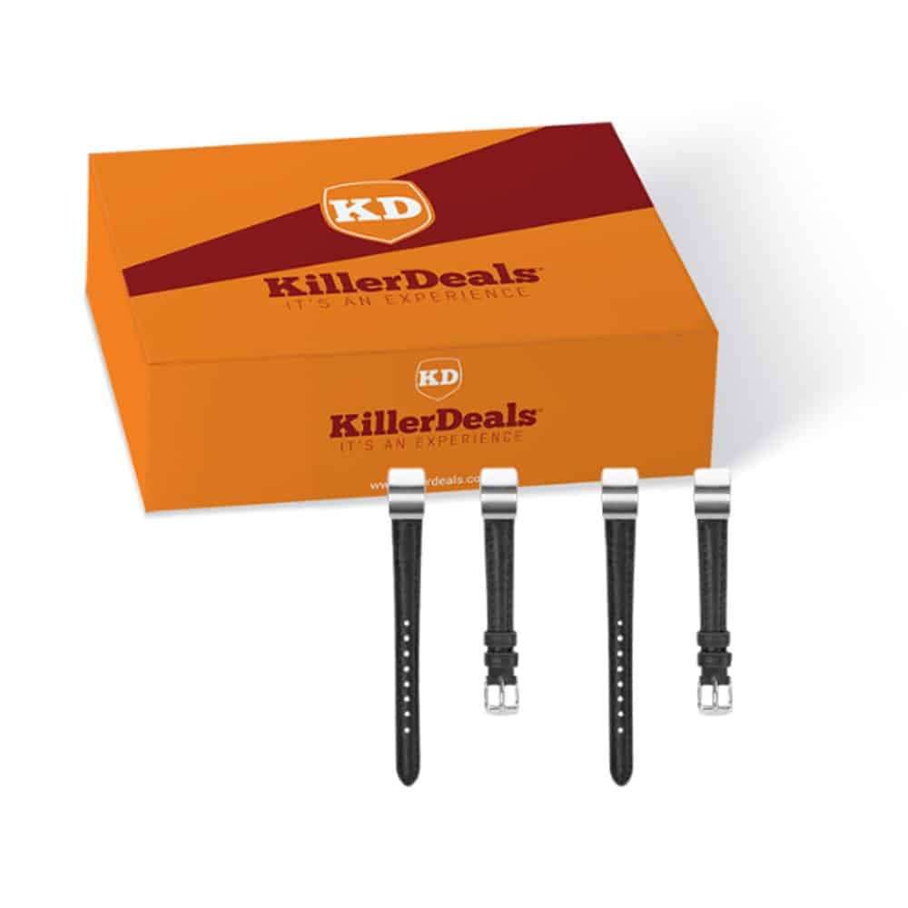 Killer Deals Fitbit Alta replacement leather strap - Black x2 Combo