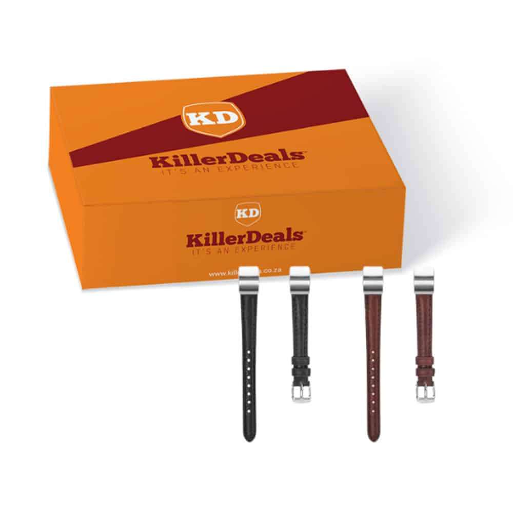 Killer Deals Fitbit Alta replacement leather strap - Black x2 Combo