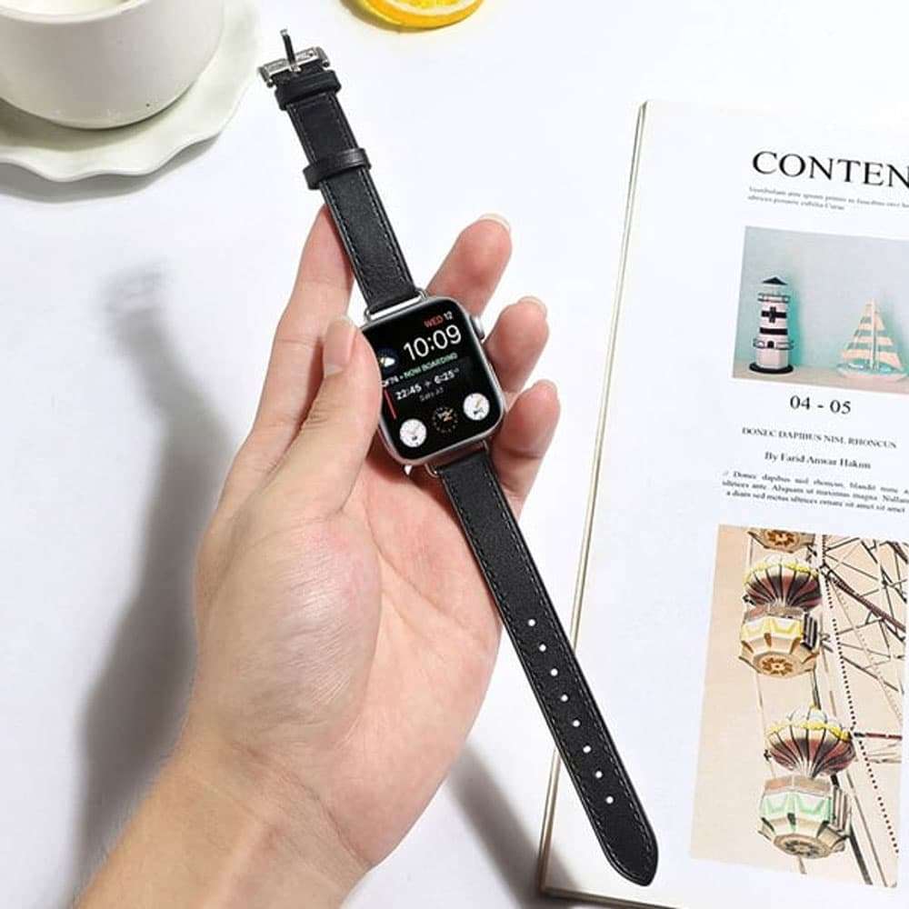 Killer Deals Slim Leather Band Strap for Apple Watch 38/40/41mm - White