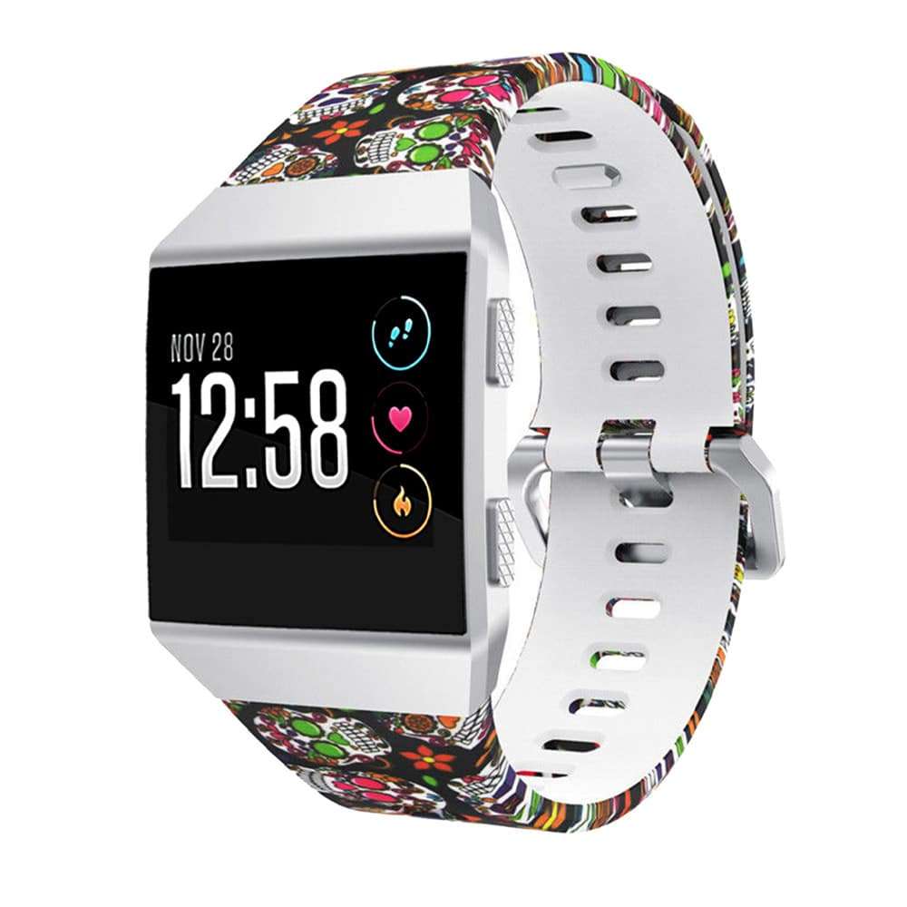 Killer Deals Replacement Silicone Strap for Fitbit Ionic- Colourful Skulls