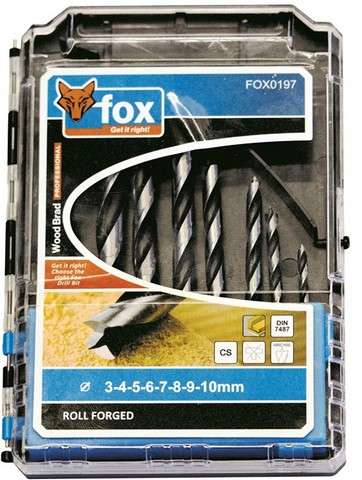 FOX 8PCS DRILLS WOOD SET 3-10MM
