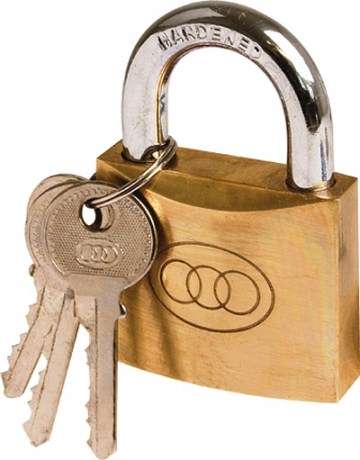 PADLOCK TRI.BRASS.264 K/ALIKE 38MM (120)