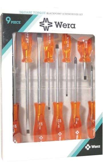 SCREWDRIVER WERA SET BLACK TIP 9PC CLASSIC
