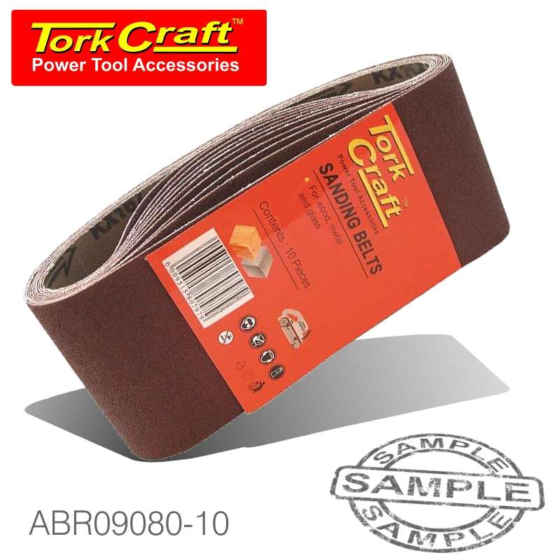 TORK CRAFT SANDING BELT 75 X 533MM 80 GRIT 10/PACK