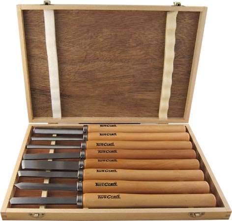 CHISEL SET WOOD TURNING 8 PIECE STD WOODEN CASE