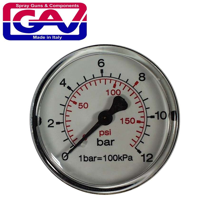 GAV PRESSURE GAUGE 50MM 1/8 REAR
