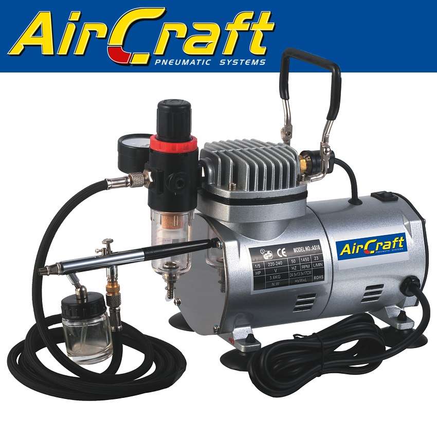 AIRCRAFT COMPRESSOR/AIRBRUSH KIT W/HOSE (AS18-2)